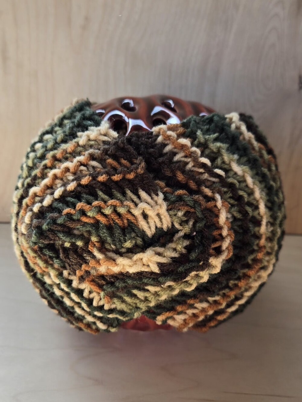 Hand Knit Camouflage Headband | Wide Camo Ear Warmer | Stretchy Knit Head Wrap